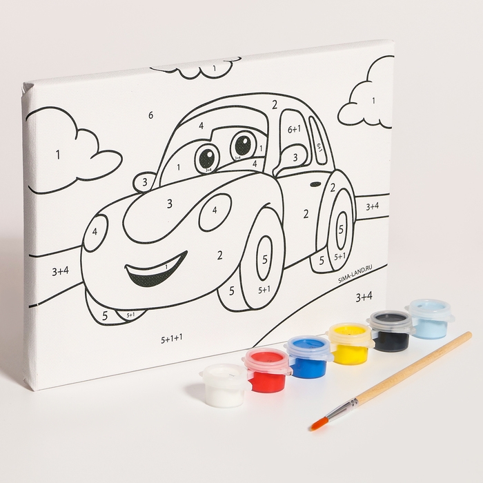 Картина по номерам для детей «Машинка в поле», 21 х 15 см Картина по номерам для детей «Машинка в поле», 21 х 15 см