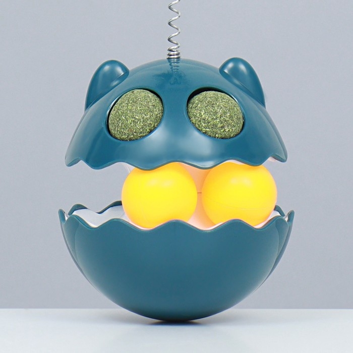 Игрушка-неваляшка с кошачьей мятой и пером, 9,5 см, синяя Игрушка-неваляшка с кошачьей мятой и пером, 9,5 см, синяя