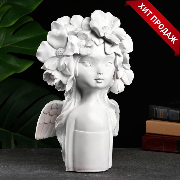 Ваза Ваза "Девочка с бантом", белая, 2 л/31х20х15см