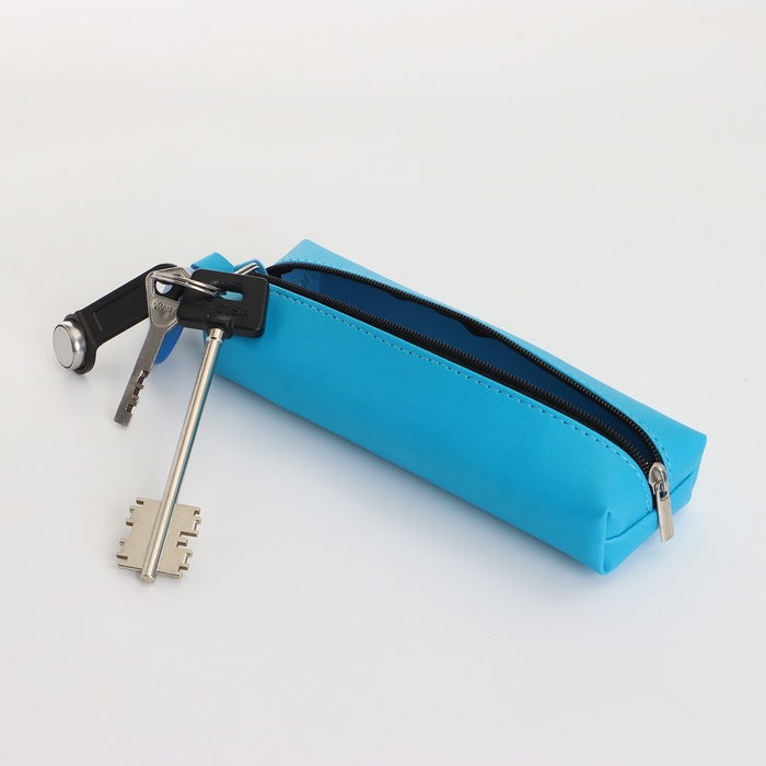 Ключница на молнии, длина 16 см, кольцо, карабин, цвет голубой Ключница на молнии, длина 16 см, кольцо, карабин, цвет голубой