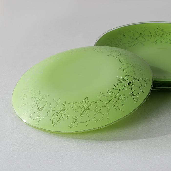 Сервиз столовый «Лара», 7 предметов: d=30 см - 1 шт, d=20 см - 6 шт, цвет салатовый Сервиз столовый «Лара», 7 предметов: d=30 см - 1 шт, d=20 см - 6 шт, цвет салатовый