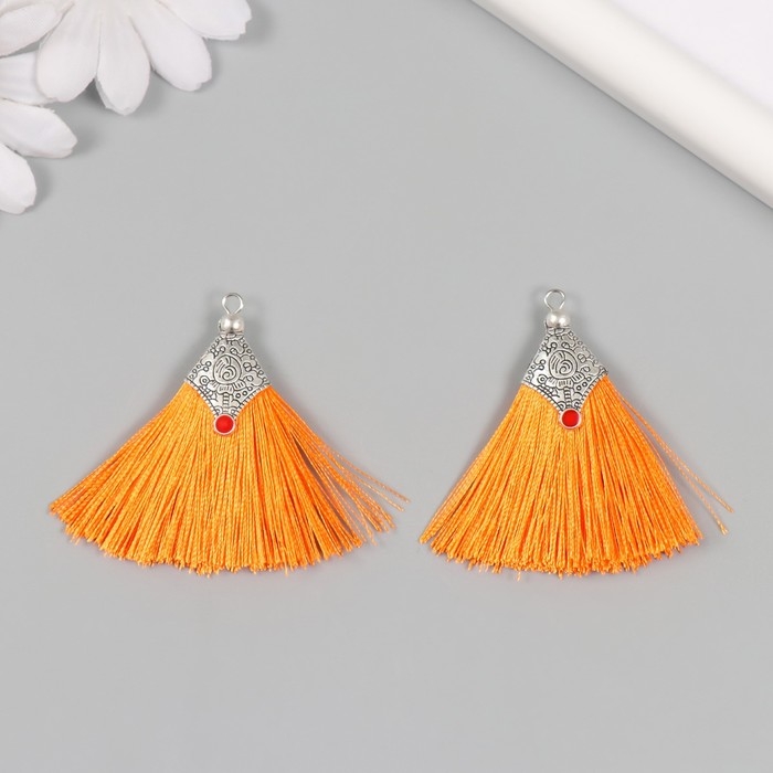 Декор для творчества текстиль Декор для творчества текстиль "Кисть Восток" персиковый набор 2 шт 1,6х4,5 см