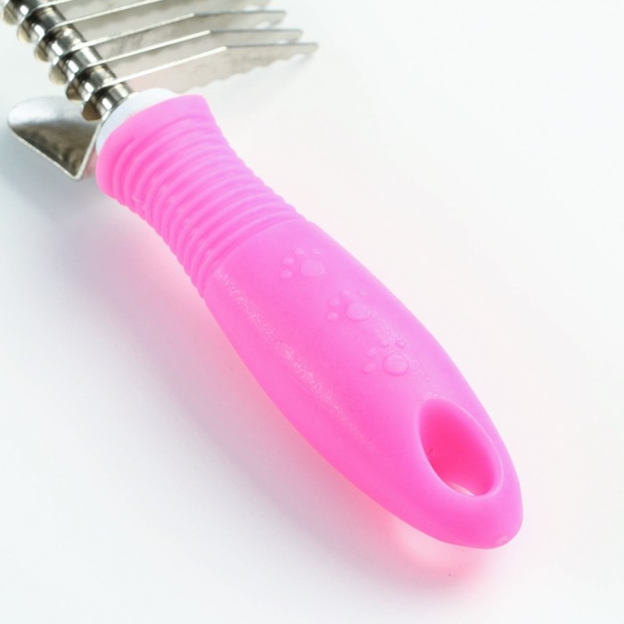 Колтунорез боковой  Колтунорез боковой "Комфорт" 9 лезвий, нескользящая резиновая ручка, розовый
