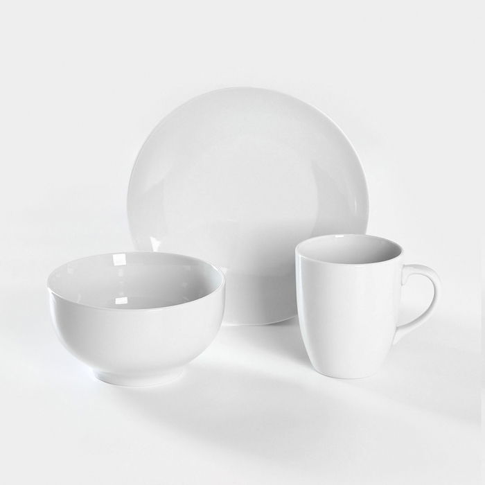 Набор фарфоровый для завтрака «Бельё», 3 предмета Набор фарфоровый для завтрака «Бельё», 3 предмета