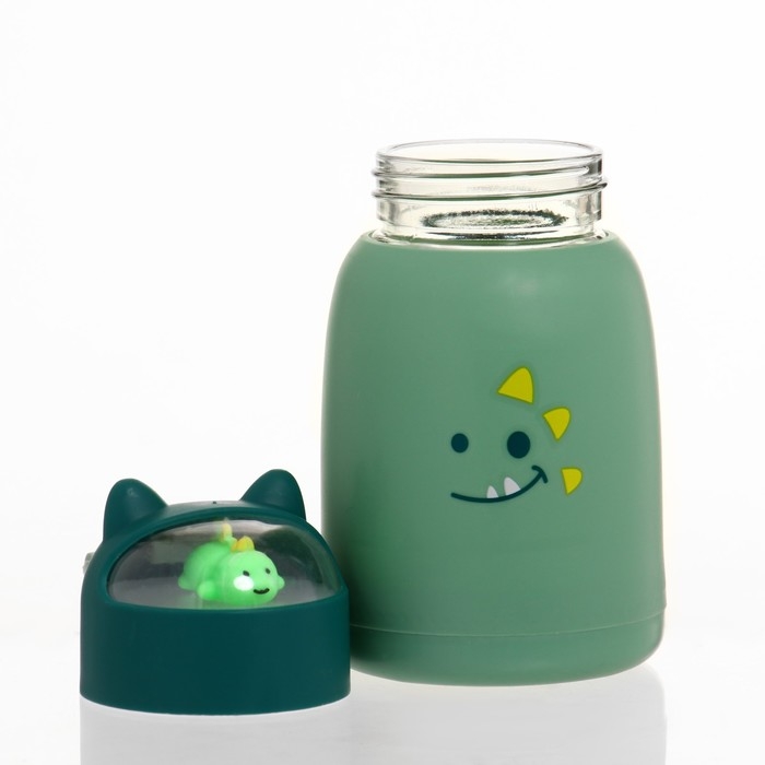 Бутылка для воды детская, 350 мл,  Бутылка для воды детская, 350 мл, "Динозавр", стеклянная