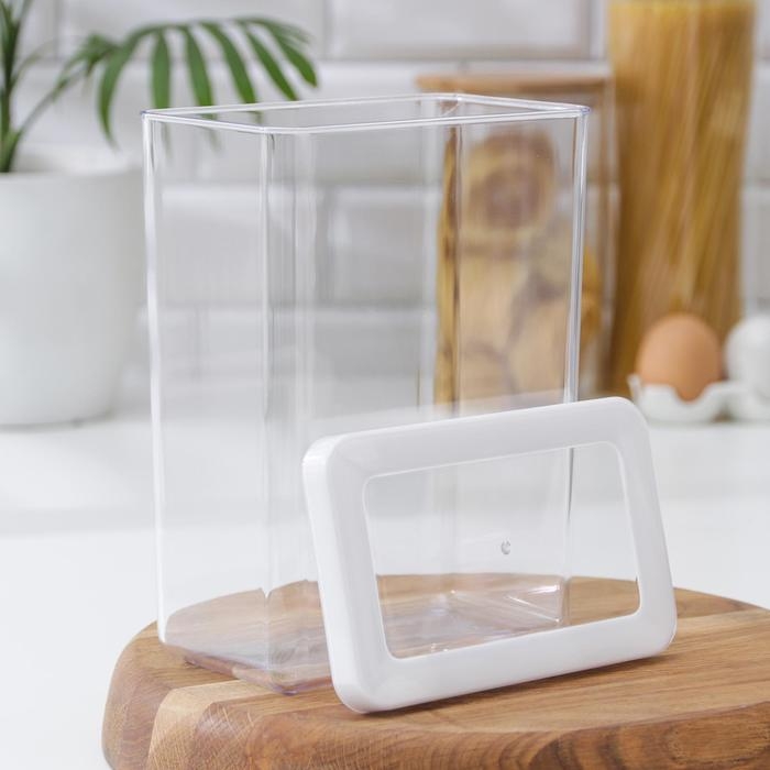 Контейнер для сыпучих продуктов &laquo;Степ&raquo;, 2.5 л, 16&times;10&times;21 см, цвет белый