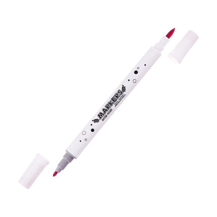 Набор маркеров 18 цветов двусторонние, в пластик тубусе МИКС Набор маркеров 18 цветов двусторонние, в пластик тубусе МИКС