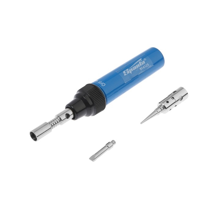 Горелка газовая Sparta 914125, тип  Горелка газовая Sparta 914125, тип "Карандаш", 2 насадки для пайки, 130 мм, бутан