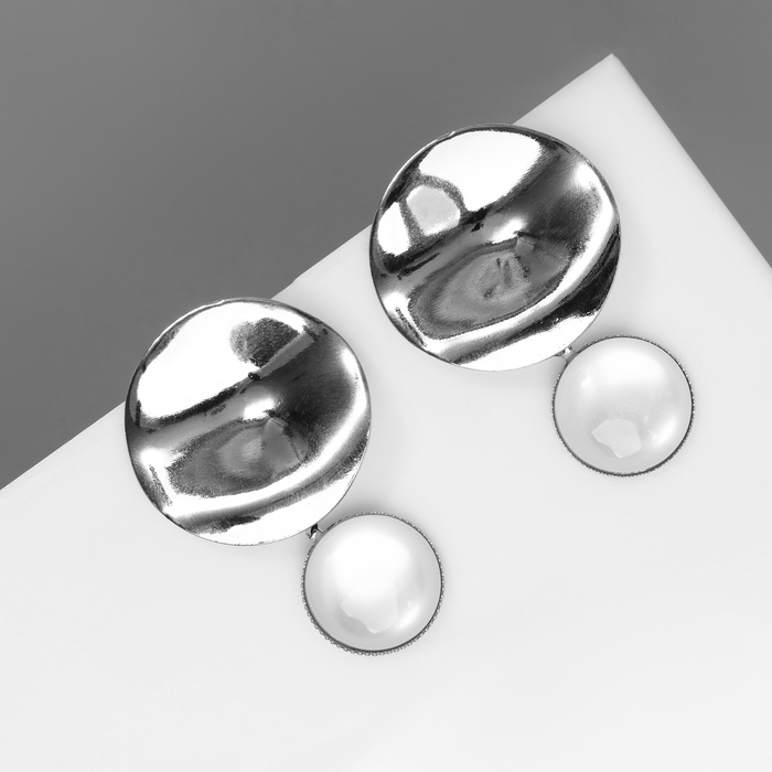 Серьги ассорти «Античность» круг, цвет серебро Серьги ассорти «Античность» круг, цвет серебро