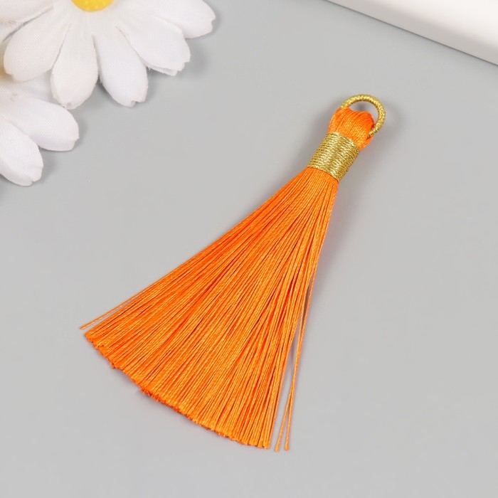 Декор для творчества текстиль Декор для творчества текстиль "Кисть. Оливия" оранжевый набор 2 шт 8х1,2 см