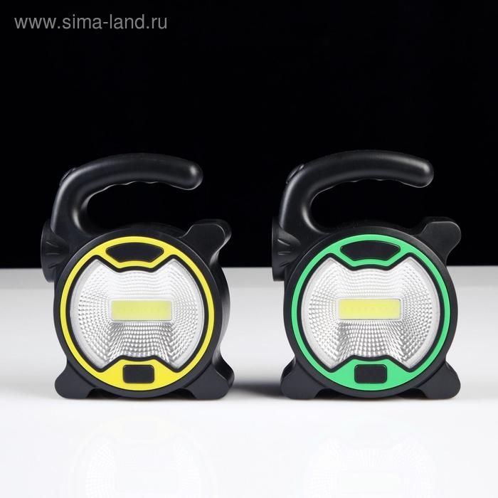 Фонарь ручной 3 Вт, 1 LED, 1 COB, 3 АА, 2 режима, зеленый Фонарь ручной 3 Вт, 1 LED, 1 COB, 3 АА, 2 режима, зеленый