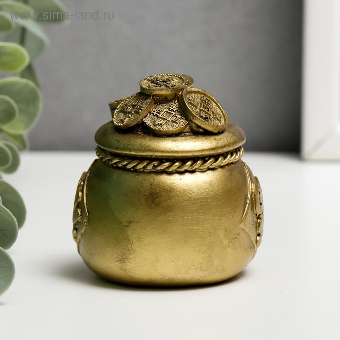 Нэцке полистоун бронза Нэцке полистоун бронза "Мешочек с монетами" 6,5х5,5х5,5 см