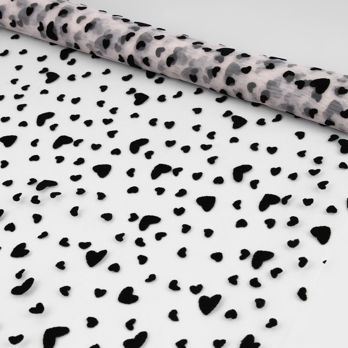 Сетка с флоком «Сердечки», 150 см, 1 ± 0,2 м, цвет бежевый Сетка с флоком «Сердечки», 150 см, 1 ± 0,2 м, цвет бежевый