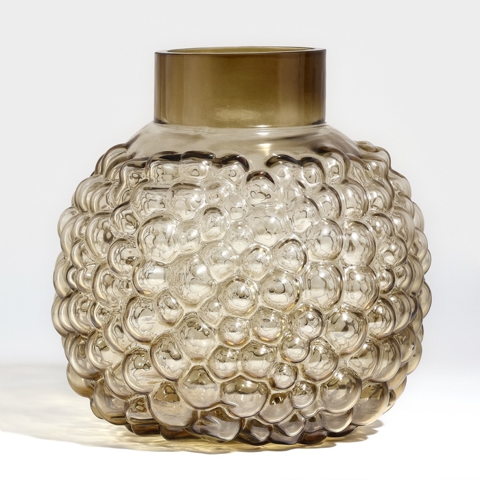 Ваза для цветов «Мальва» из темного прозрачного стекла 20 х 18 х 18 см Ваза для цветов «Мальва» из темного прозрачного стекла 20 х 18 х 18 см