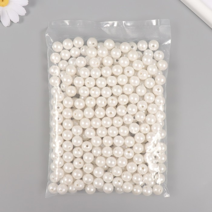 Набор бусин Набор бусин "Жемчуг" d 12 мм, 250 гр, белый