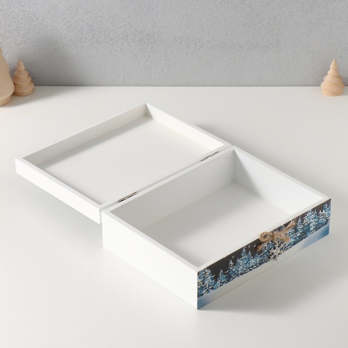 Шкатулка дерево Шкатулка дерево "Дед Мороз и снегурочка" 6,5х20х15 см