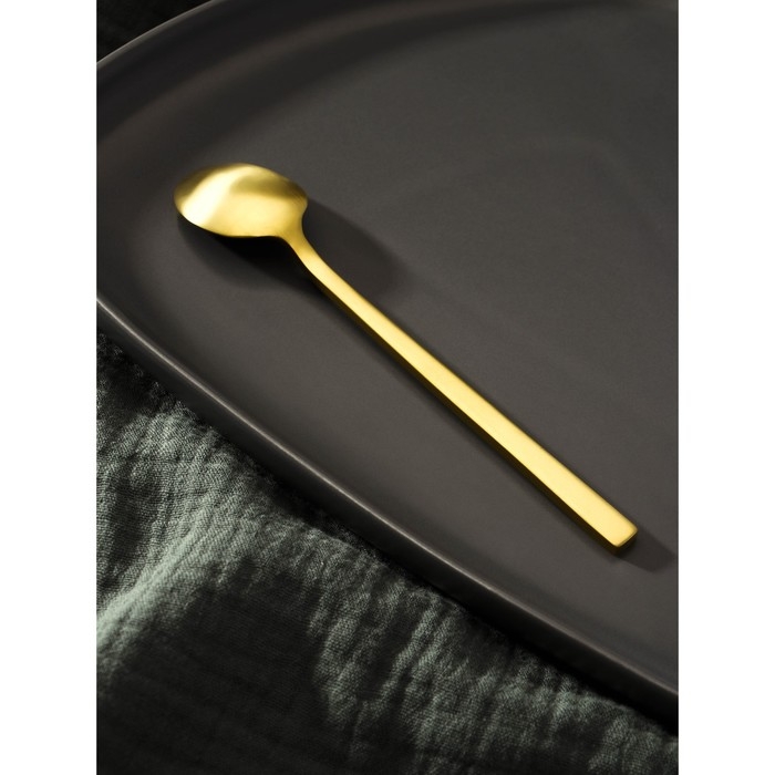 Ложка чайная из нержавеющей стали Magistro «Оску стандарт», длина 14,5 см, цвет золотой Ложка чайная из нержавеющей стали Magistro «Оску стандарт», длина 14,5 см, цвет золотой