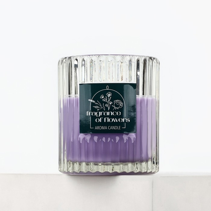 Свеча ароматическая в стекле «Лаванда», интерьерная Свеча ароматическая в стекле «Лаванда», интерьерная