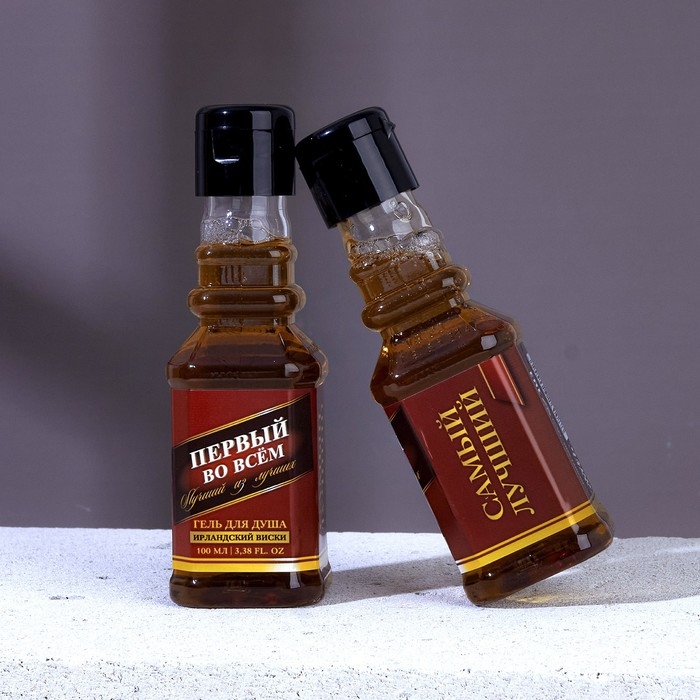 Гель для душа во флаконе виски «Первый во всём», 100 мл, аромат ирландского виски, Новый Год