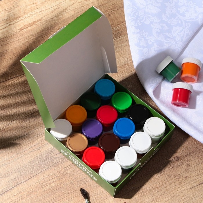 Набор художественной гуаши 16 цветов, 17 мл ARTLAVKA Набор художественной гуаши 16 цветов, 17 мл ARTLAVKA