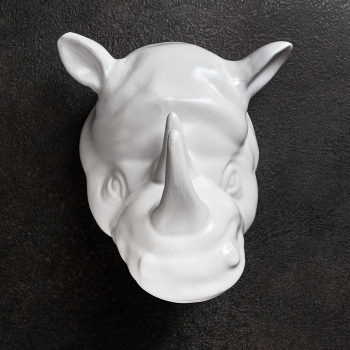 Подвесной декор  Подвесной декор "Носорог" 14х13см, белый