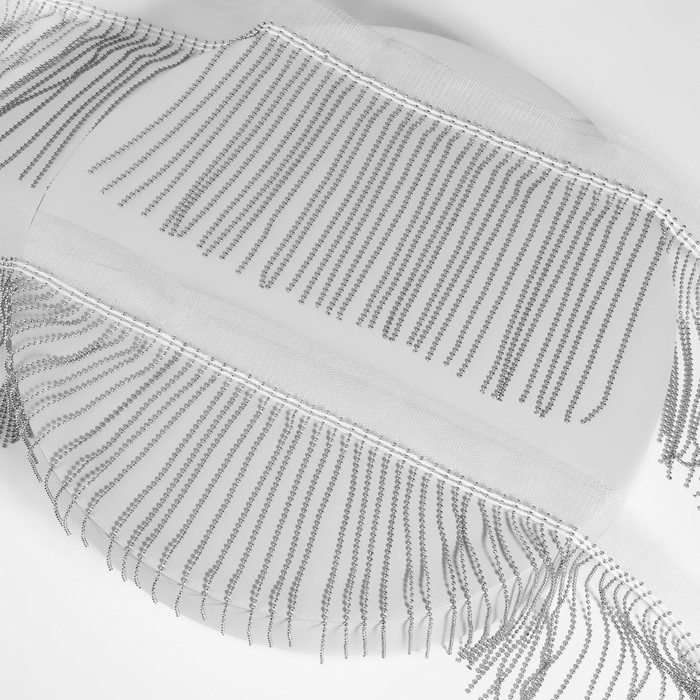 Тесьма металлизированная «Бахрома», 10 см, 4,5 ± 0,5 м, цвет белый Тесьма металлизированная «Бахрома», 10 см, 4,5 ± 0,5 м, цвет белый