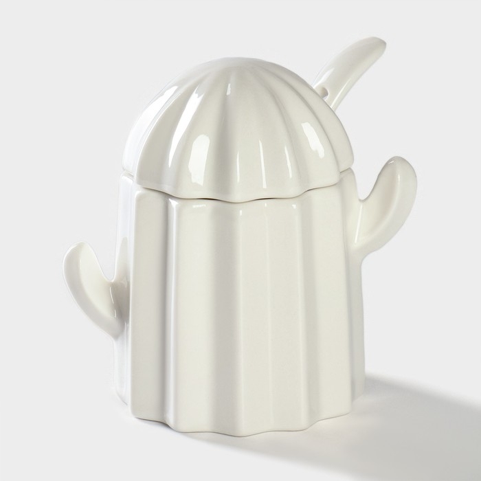 Набор фарфоровый для специй на подставке из бамбука BellaTenero «Кактусы», 12×12,5×10 см, цвет белый Набор фарфоровый для специй на подставке из бамбука BellaTenero «Кактусы», 12×12,5×10 см, цвет белый