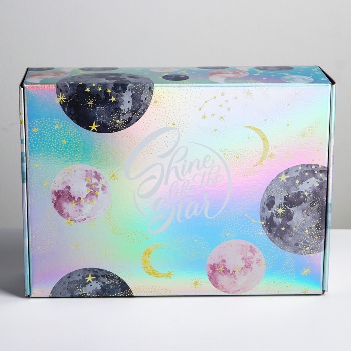 Коробка подарочная складная, упаковка, «Космос: Shine», 30,5 х 22 х 9,5 см Коробка подарочная складная, упаковка, «Космос: Shine», 30,5 х 22 х 9,5 см