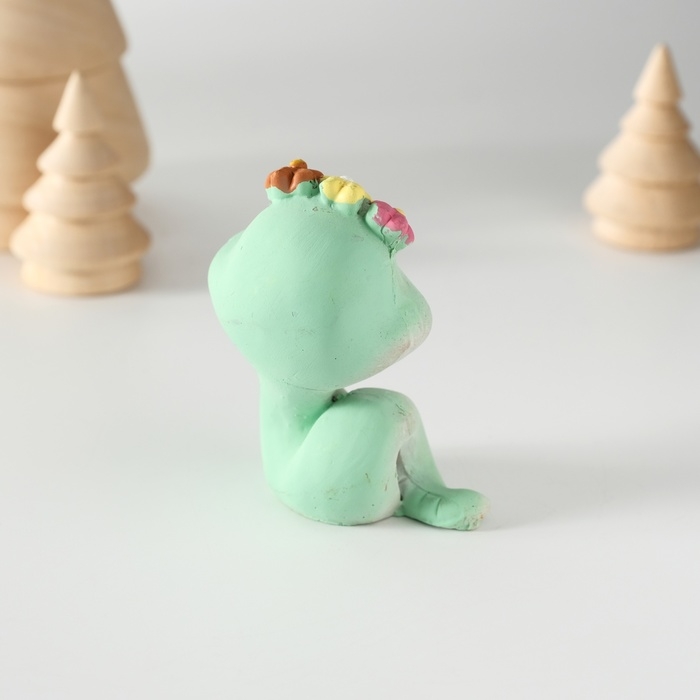 Сувенир полистоун Сувенир полистоун "Змейка с цветочным венком" МИКС 4,5х4х6,5 см