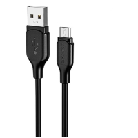 Кабель Borofone BX42, microUSB - USB, 2.4 А, 1 м, TPE оплётка, чёрный