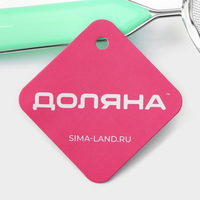 Сито для просеивания с ручкой Доляна «Хозяюшка», d=8,5 см, цвет зелёный