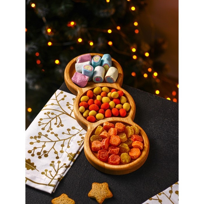 Менажница Adelica «Светофор», 3 секции, 30×10×1,8 см, пропитана минеральным маслом, в подарочной коробке, берёза Менажница Adelica «Светофор», 3 секции, 30×10×1,8 см, пропитана минеральным маслом, в подарочной коробке, берёза