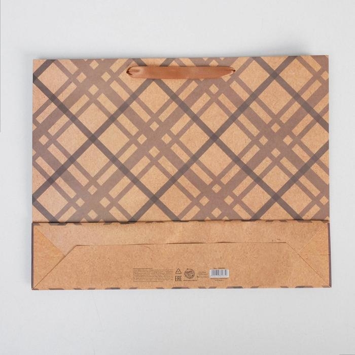 Пакет подарочный крафтовый горизонтальный, упаковка, «Лучшему во всём», L 40 х 31 х9 см Пакет подарочный крафтовый горизонтальный, упаковка, «Лучшему во всём», L 40 х 31 х9 см