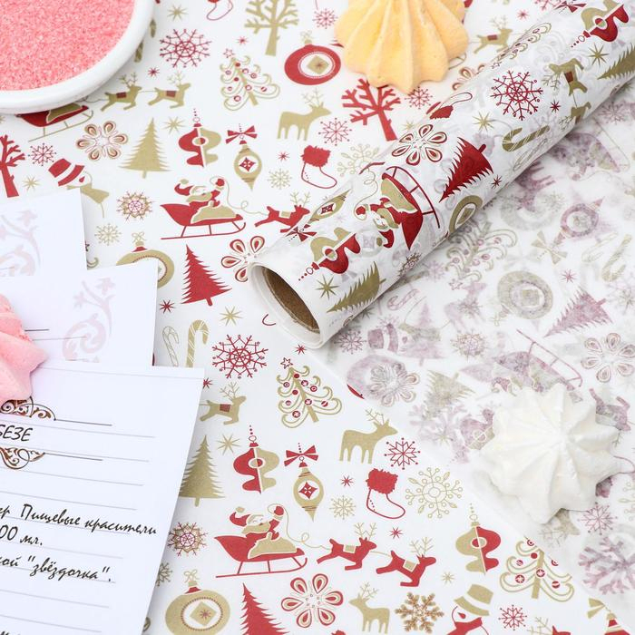 Бумага силиконизированная «Новый Год», для выпечки, 0,38 х 5 м Бумага силиконизированная «Новый Год», для выпечки, 0,38 х 5 м