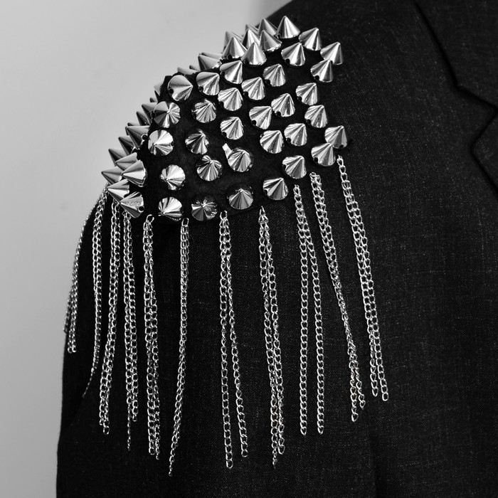 Брошь Брошь "Эполет" шипы, цвет серебро