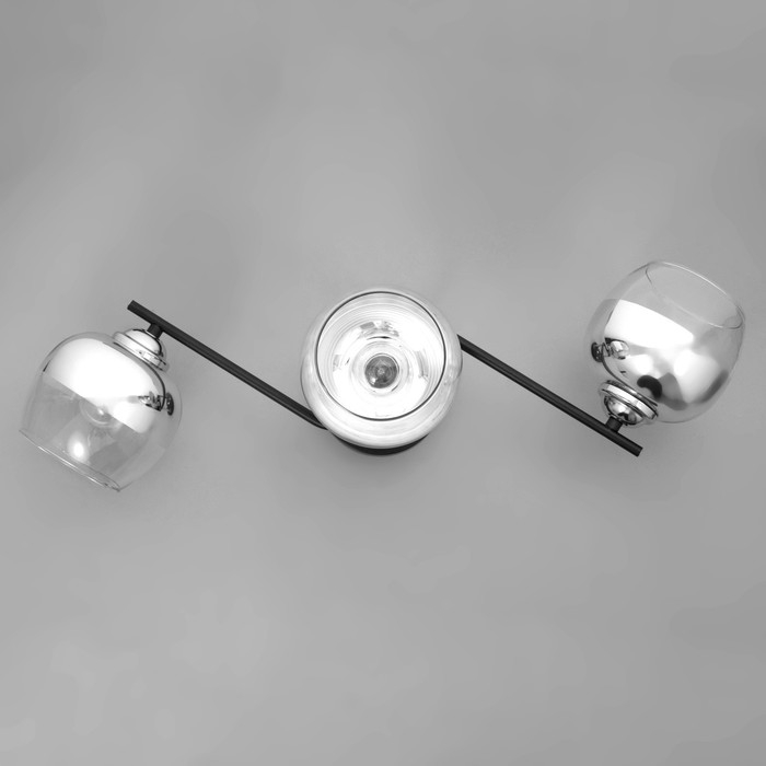 Люстра Люстра "Джина" 3хЕ27 40Вт чёрно-хромовый 55х42х27 см BayerLux