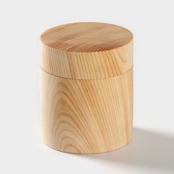 Банка - контейнер для сыпучих и жидкостей Magistro, герметичная, с крышкой, цельный кедр, 100 мл Банка - контейнер для сыпучих и жидкостей Magistro, герметичная, с крышкой, цельный кедр, 100 мл