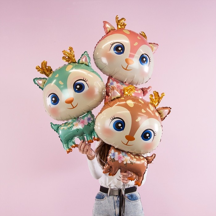 Шар фольгированный 29" &laquo;Оленёнок&raquo;, фигура, коричневый