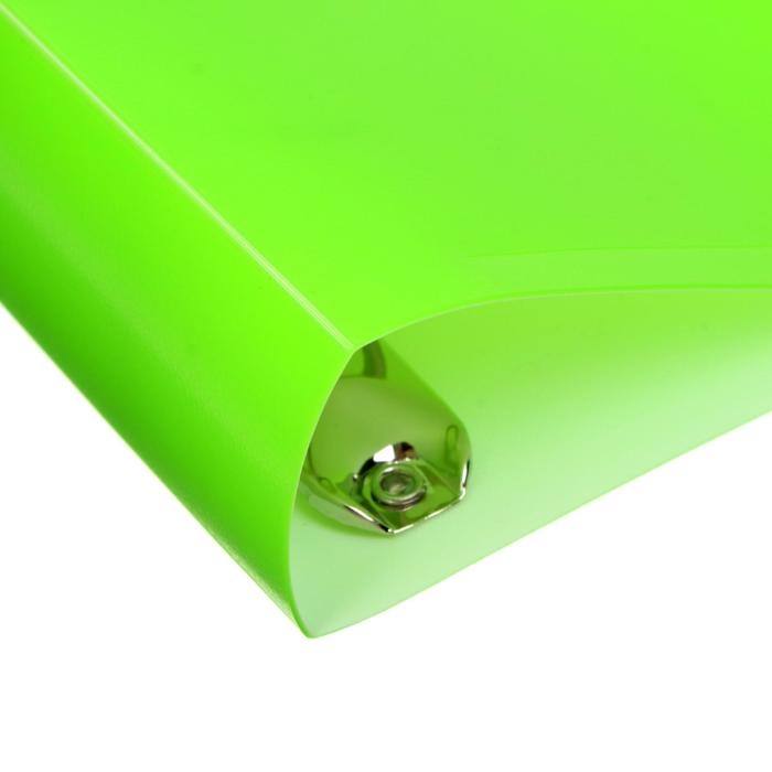 Папка на 4 кольцах А4, Calligrata, 40 мм, 500 мкм, салатовая неон Папка на 4 кольцах А4, Calligrata, 40 мм, 500 мкм, салатовая неон