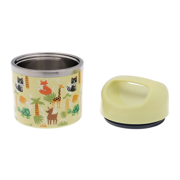 Ланч-бокс Ланч-бокс "В мире зверей", 630 мл, сохраняет тепло 3 ч, 11 х 15 см, оливковый