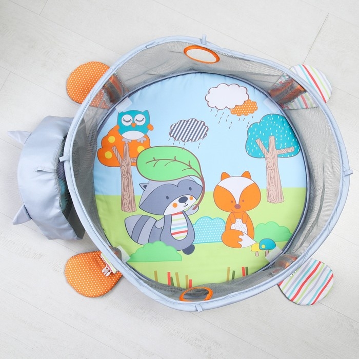 Развивающий коврик 3 в 1 «Енот», 68х68 см, 30 цветных шариков, 5 игрушек, Крошка Я Развивающий коврик 3 в 1 «Енот», 68х68 см, 30 цветных шариков, 5 игрушек, Крошка Я