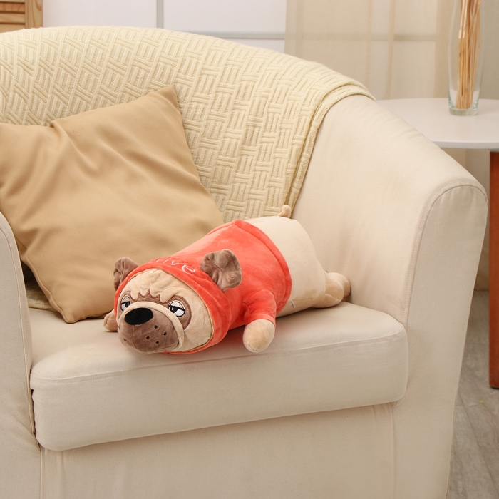 Мягкая игрушка «Мопс в футболке», 50 см, цвет красный Мягкая игрушка «Мопс в футболке», 50 см, цвет красный