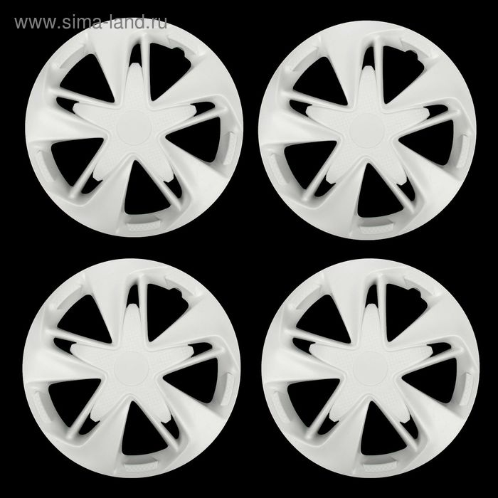 Колпаки колесные R13 Колпаки колесные R13 "СУПЕР АСТРА", белый глянец карбон, набор 4 шт.
