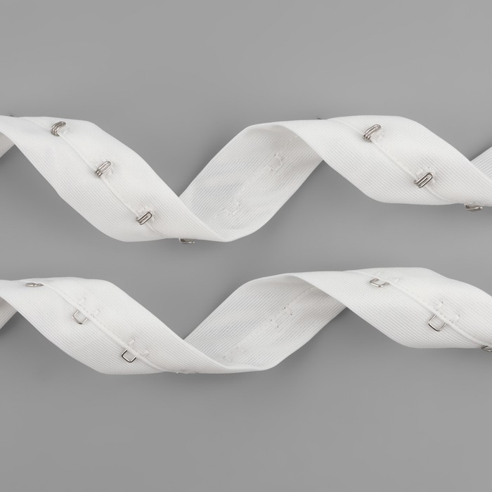 Тесьма с крючками, 27 мм × 45 ± 1 м, цвет белый Тесьма с крючками, 27 мм × 45 ± 1 м, цвет белый