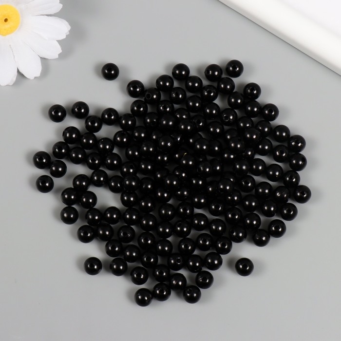Набор бусин Набор бусин "Жемчуг" d 8 мм, 250 гр, чёрный