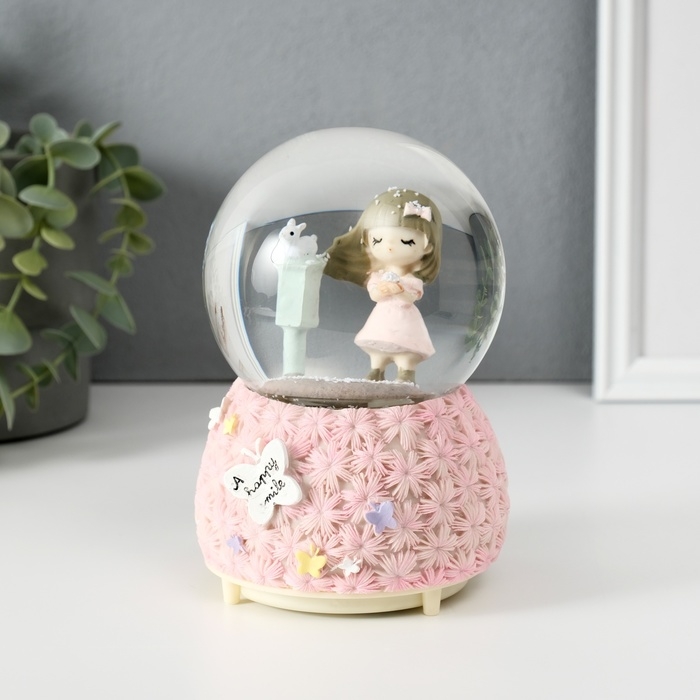 Сувенир полистоун водяной шар свет, музыка Сувенир полистоун водяной шар свет, музыка "Цветочная полянка и малыш" МИКС 10х10х14,5 см