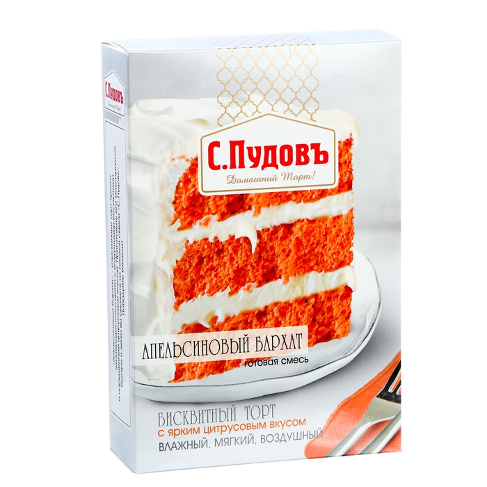 Торт Апельсиновый бархат С.Пудовъ, 400 г Торт Апельсиновый бархат С.Пудовъ, 400 г