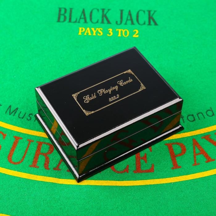 Карты игральные пластиковые  Карты игральные пластиковые "100 долларов", 54 шт, 30 мкм, 8.5 x 4,5 см, в шкатулке