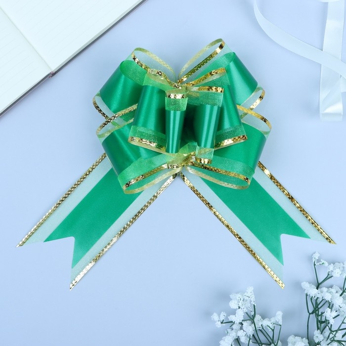 Бант-бабочка №7 Бант-бабочка №7 "Золотая полоса", цвет зелёный