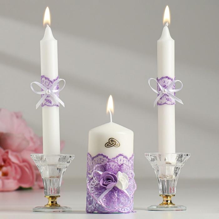 Комплект на стол молодожёнов Комплект на стол молодожёнов "Гармония", сирень